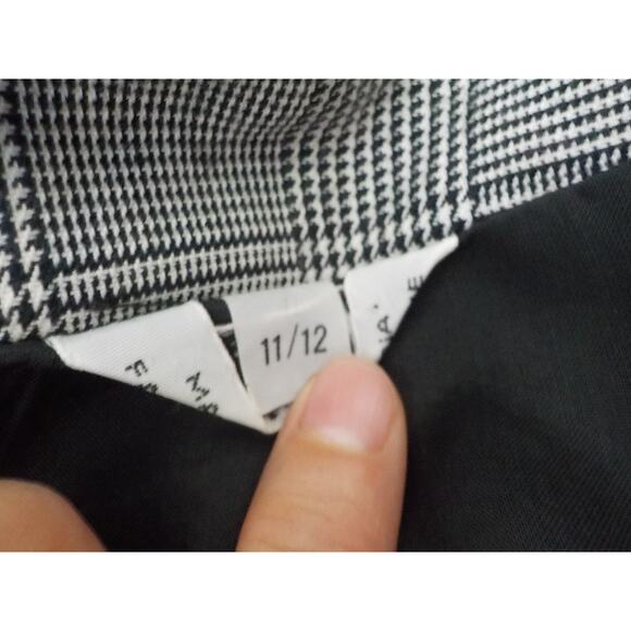 Vintage Alto Plaid Black White Blazer Button Up Women size 11/12 Shoulder Pads - Picture 7 of 11